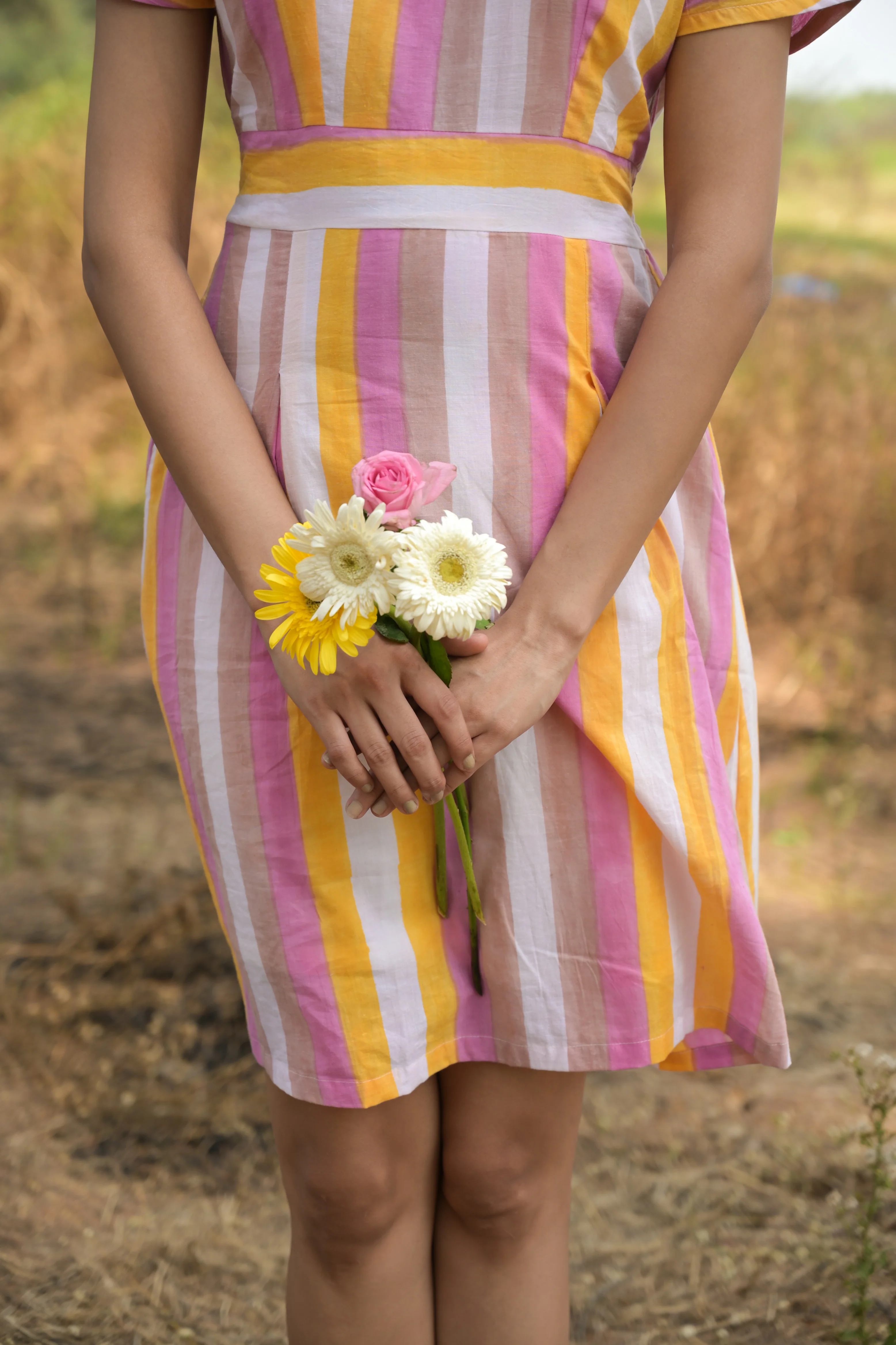 Multicolour 'Magic' Striped Cotton Dress - Image 6