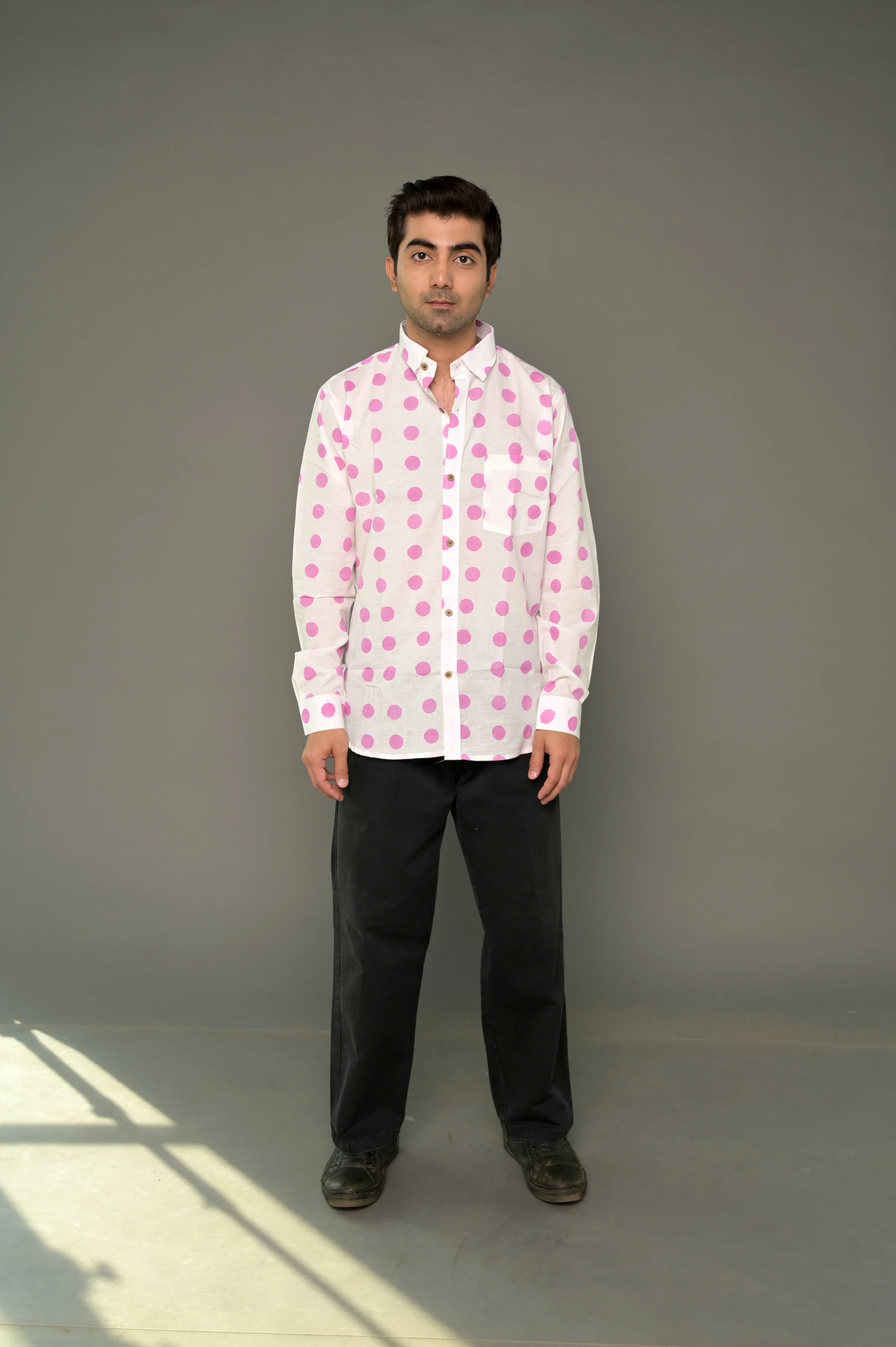 Pink Polka "Soulmate" Cotton Dress & Shirt Combo - Image 8