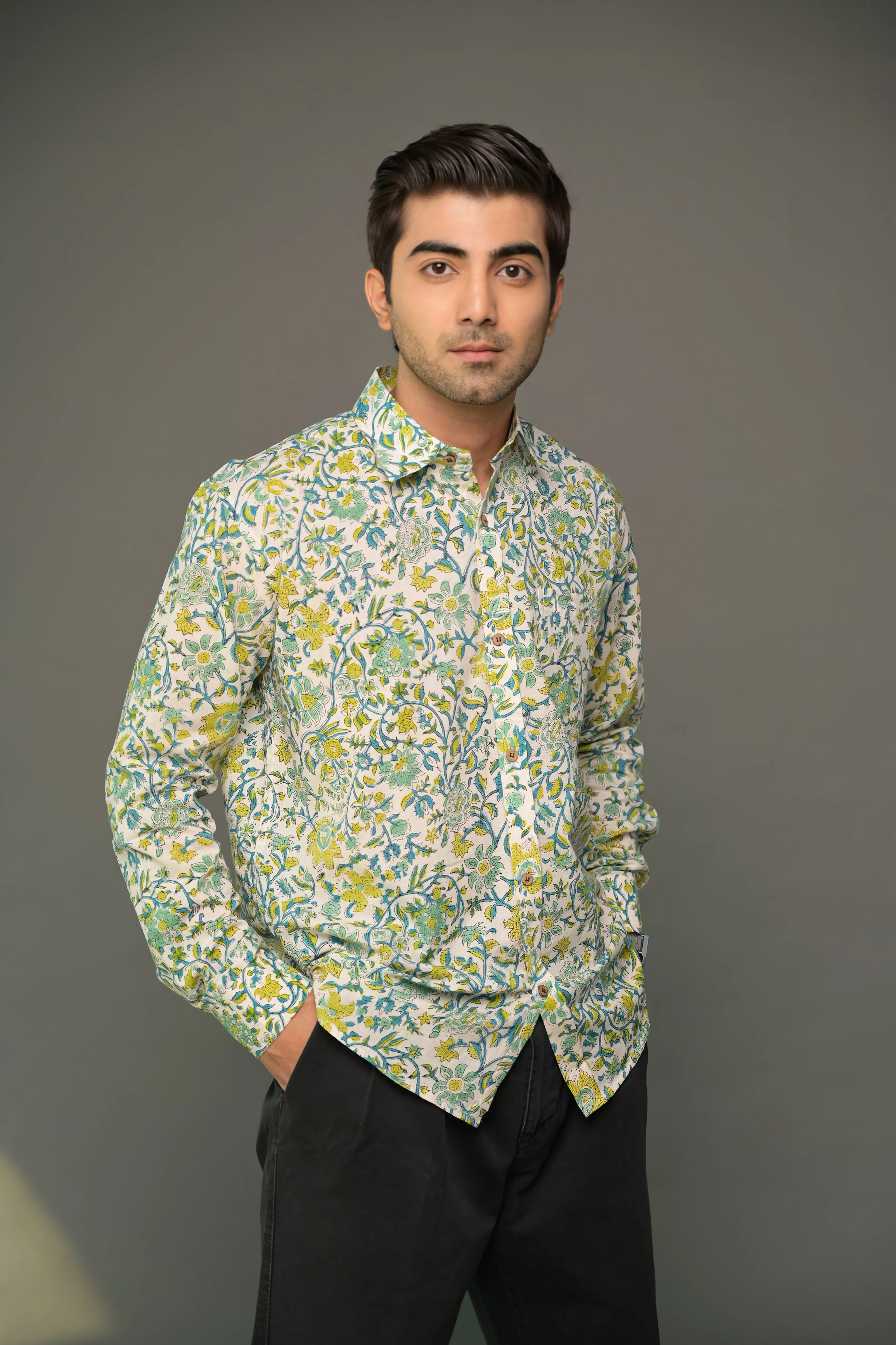 White Floral 'Fairytale' Cotton Dress & Shirt Combo - Image 8